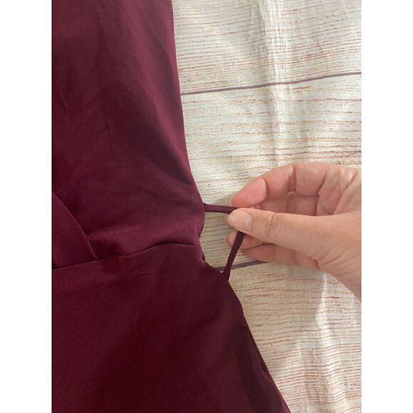 Vintage Shaoe FX Burgundy Halter Neck Mermaid Maxi Dress - Medium - Picture 7 of 12
